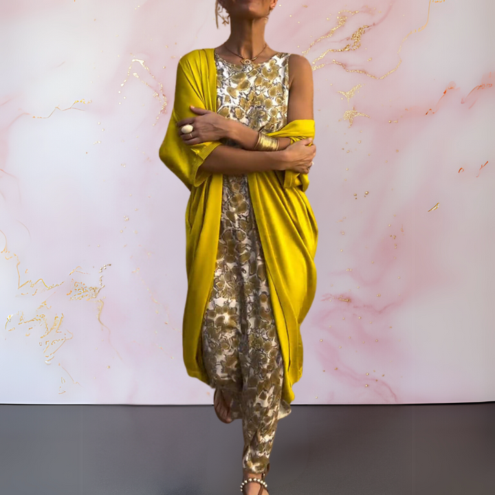 Melanie™ | Vestido Elegante com Cardigã