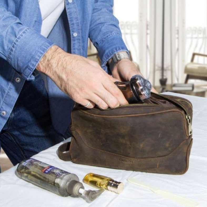 Necessaire de Couro Crazy Horse