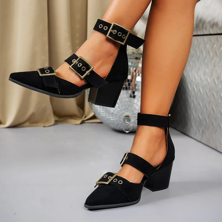 Arden Buckle Block Heels